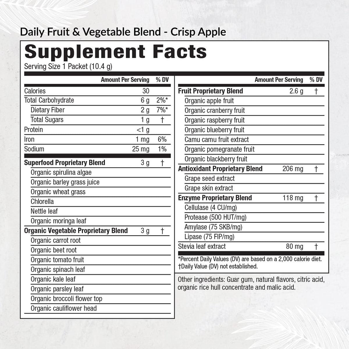 Equilife Daily Fruit & Vegetable Blend, Superfood Antioxidant Supplement, Crisp Apple Flavor with Vitamin C, Fiber, and 9 Essential Amino Acids, Supports Energy, Vegan, 14 Single Serve Packets Equilife