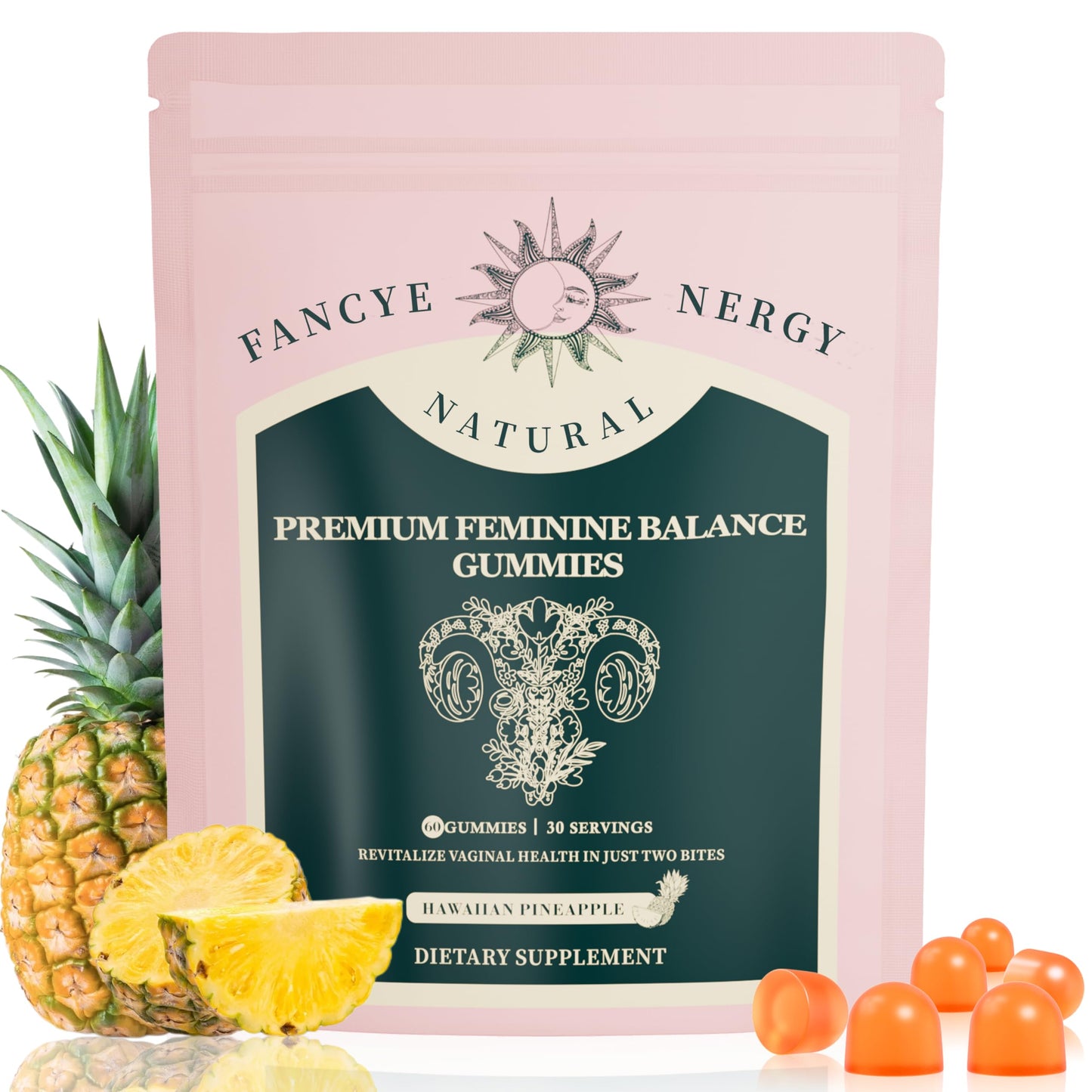 Shytrouy Premium Feminine Balance Gummies for Women - Hawaiian Pineapple Flavor for Women pH Balance & Digestive Health, Immune Support - 58 C Shytrouy