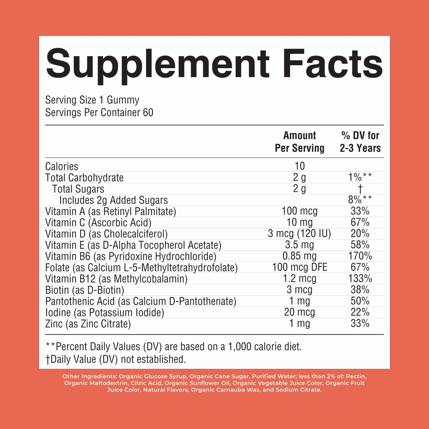 MaryRuth's Toddler Multivitamin Gummies | USDA Organic | 2 Month Supply | Kid & Toddlers Age 2+ Daily Multivitamin: Vitamin C, D3, Zinc | Kids Vitamins | Only 1 Gummy Per Day | 60 Ct (60 Day Supply) Gsupps Australia