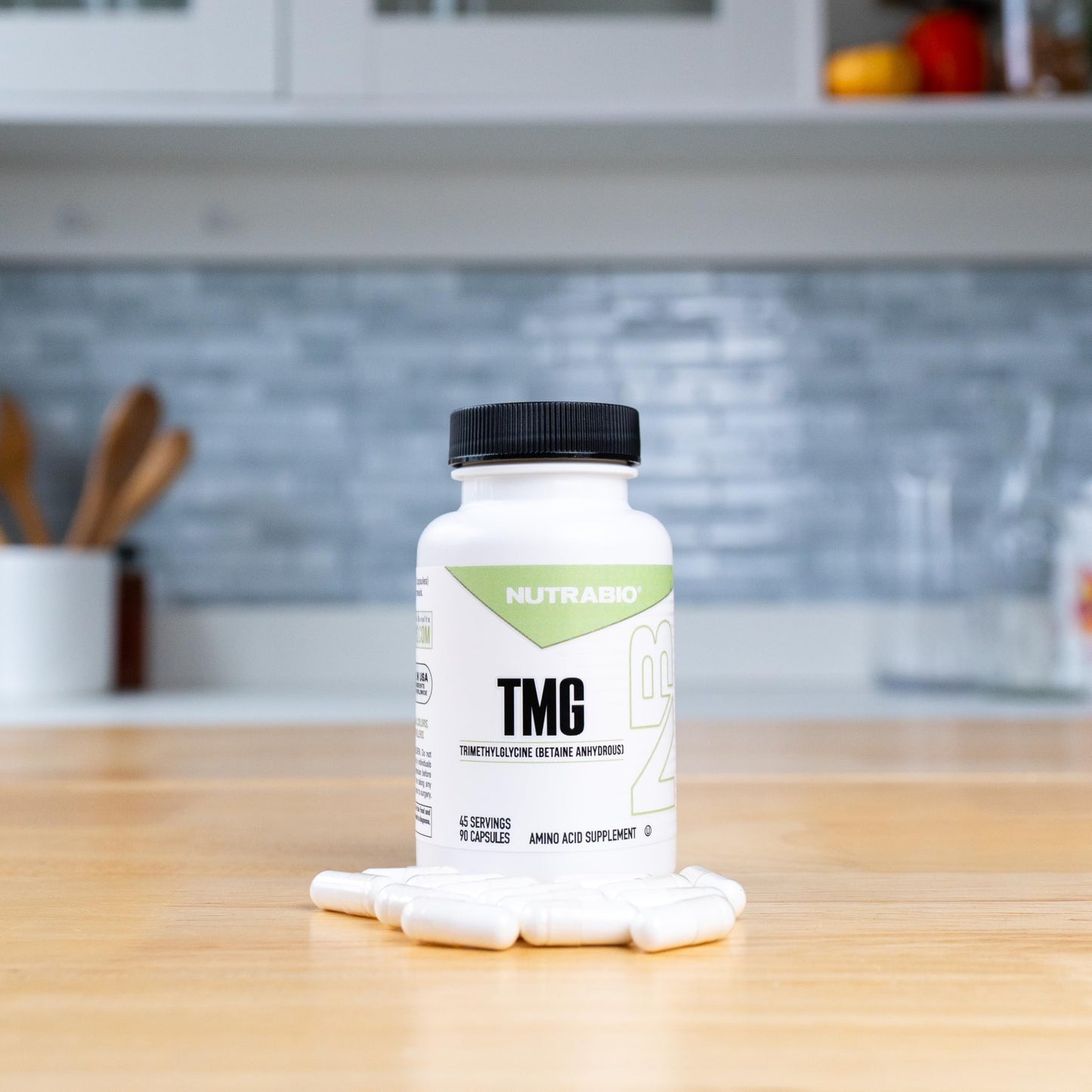 NutraBio TMG Supplements Betaine Anhydrous 500mg Capsules, Trimethylglycine Homocysteine Support NutraBio