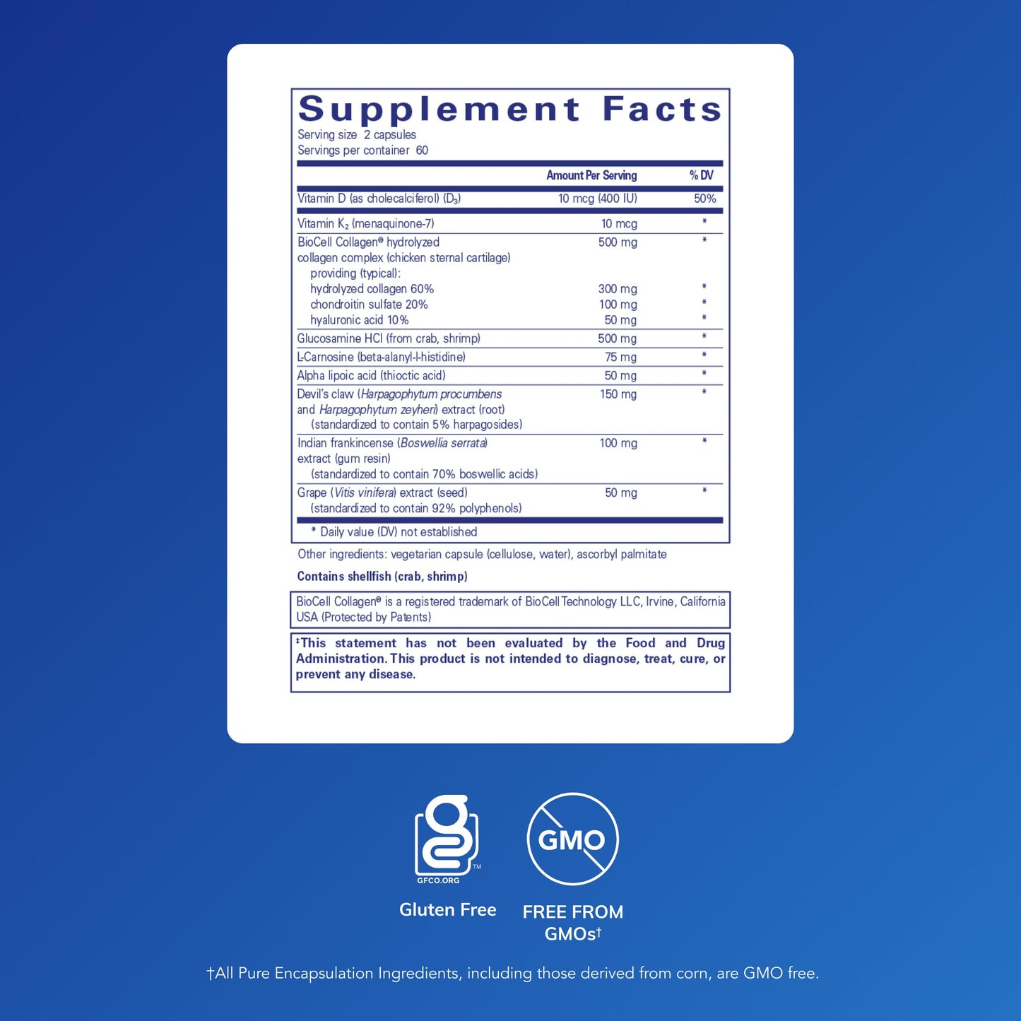 Pure Encapsulations Disc-Flex - Bone & Musculoskeletal Health Dietary Supplement - Supports Spinal Disc Strength & Flexibility* - Vegetarian & Gluten Free - 120 Capsules Pure Encapsulations