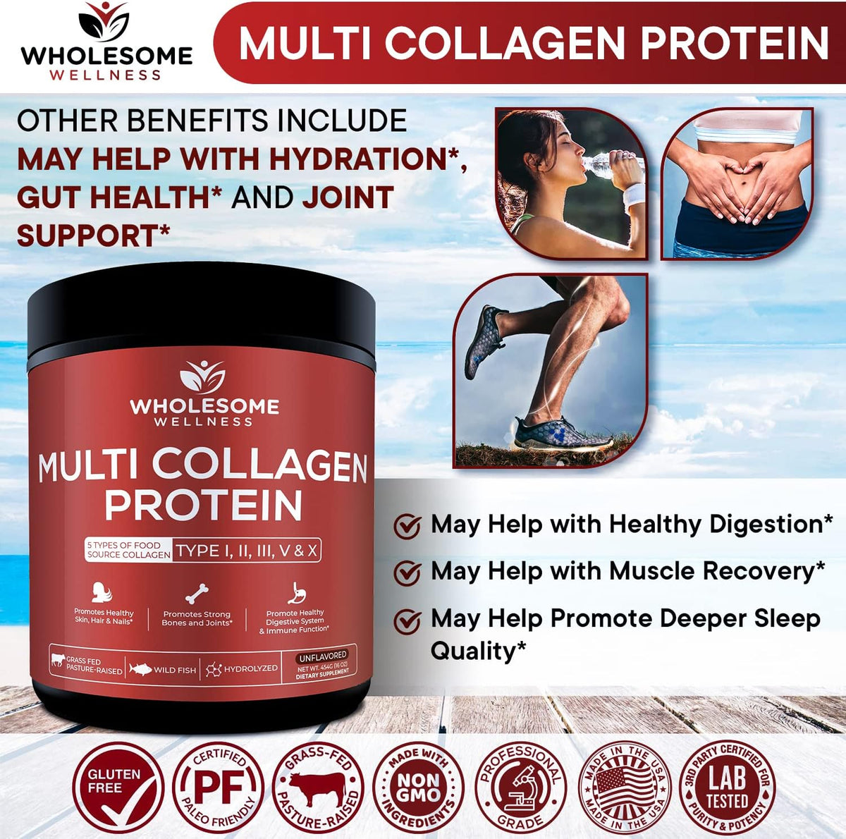 Whole Food Multivitamin for Women + Multi Collagen Protein Powder Hydrolyzed (Type I II III V X) Bundle Gsupps Australia