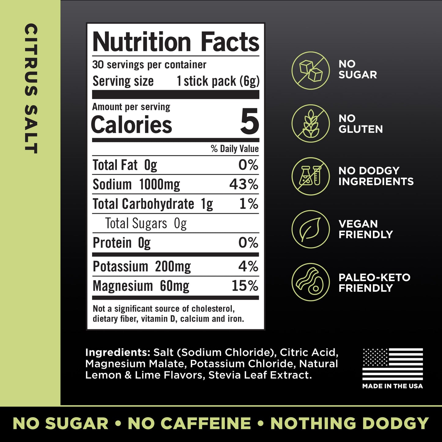 LMNT Zero Sugar Electrolytes - Citrus Salt | Drink Mix | 30-Count Drink LMNT