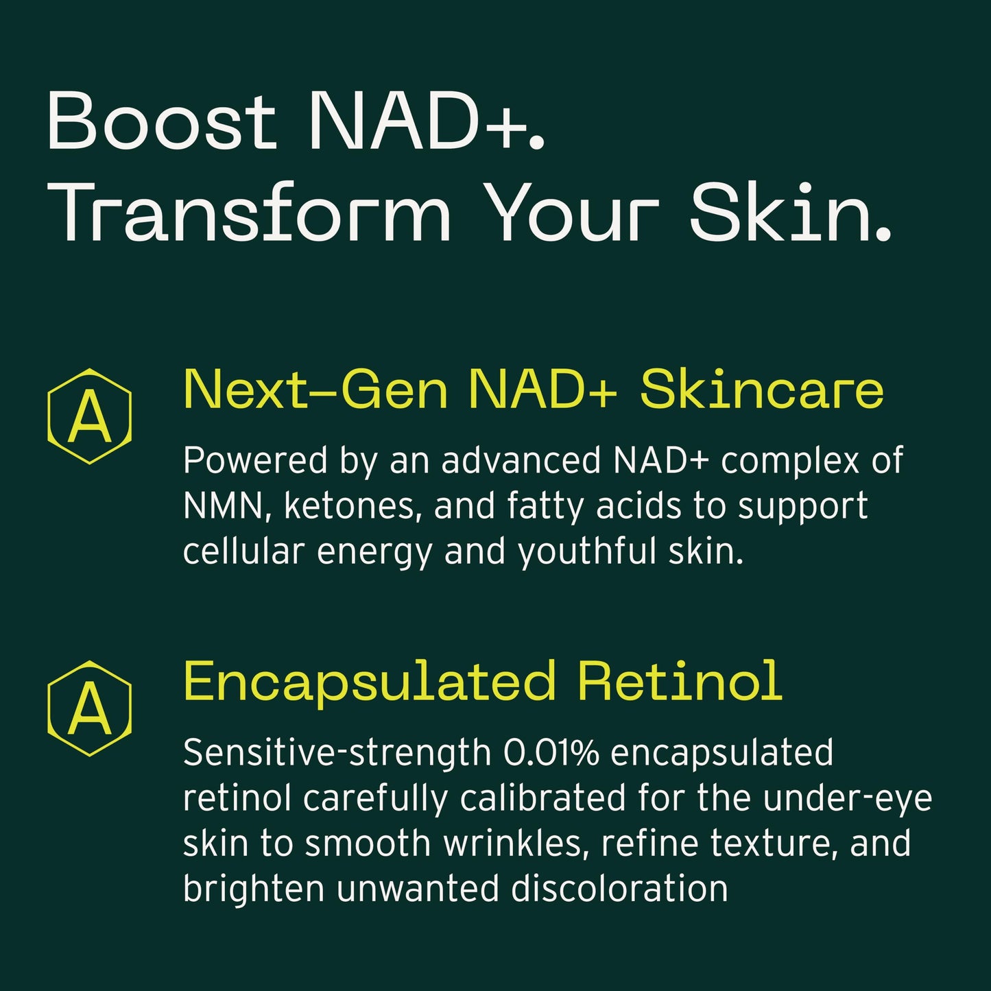 Aramore NAD+ Cell Energizing Skin Care Treatment with Proprietary NAD+ Precursor Complex, Clinically Proven to Target 12 Signs of Aging - 15ml Aramore