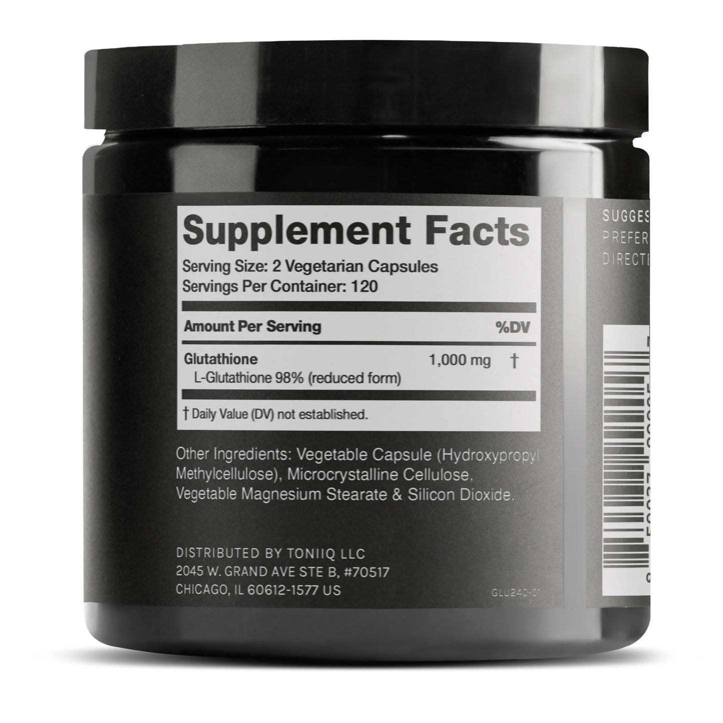 Toniiq Ultra High Strength Glutathione Capsules - 1000mg Concentrated Formula - 98%+ Highly Purified and Bioavailable - Non-GMO Fermentation - 240 Capsules Reduced Glutathione Supplement Toniiq