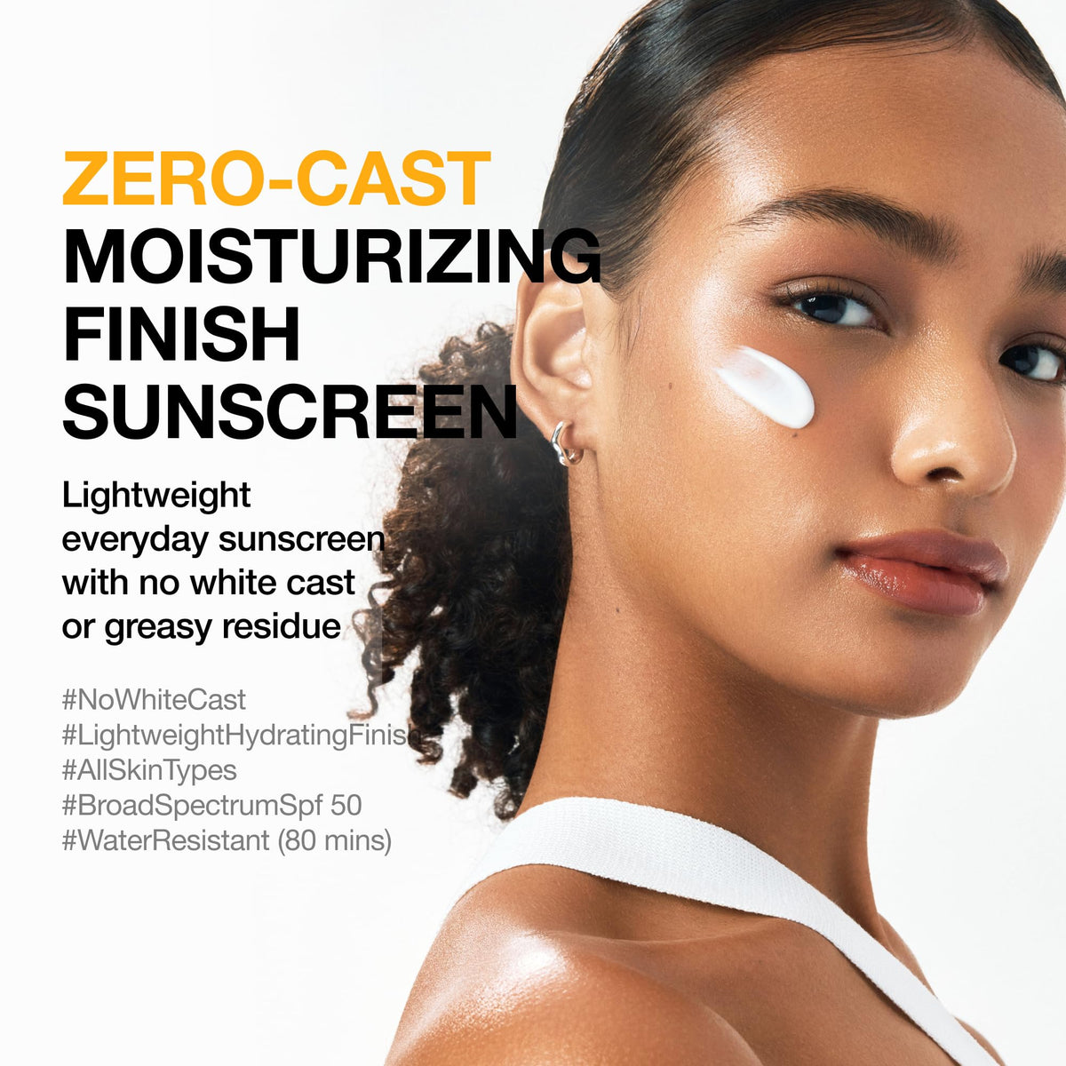 Anua, Zero-Cast Moisturizing Sunscreen SPF 50, Glow Natural Sunscreen for face, No White ANUA