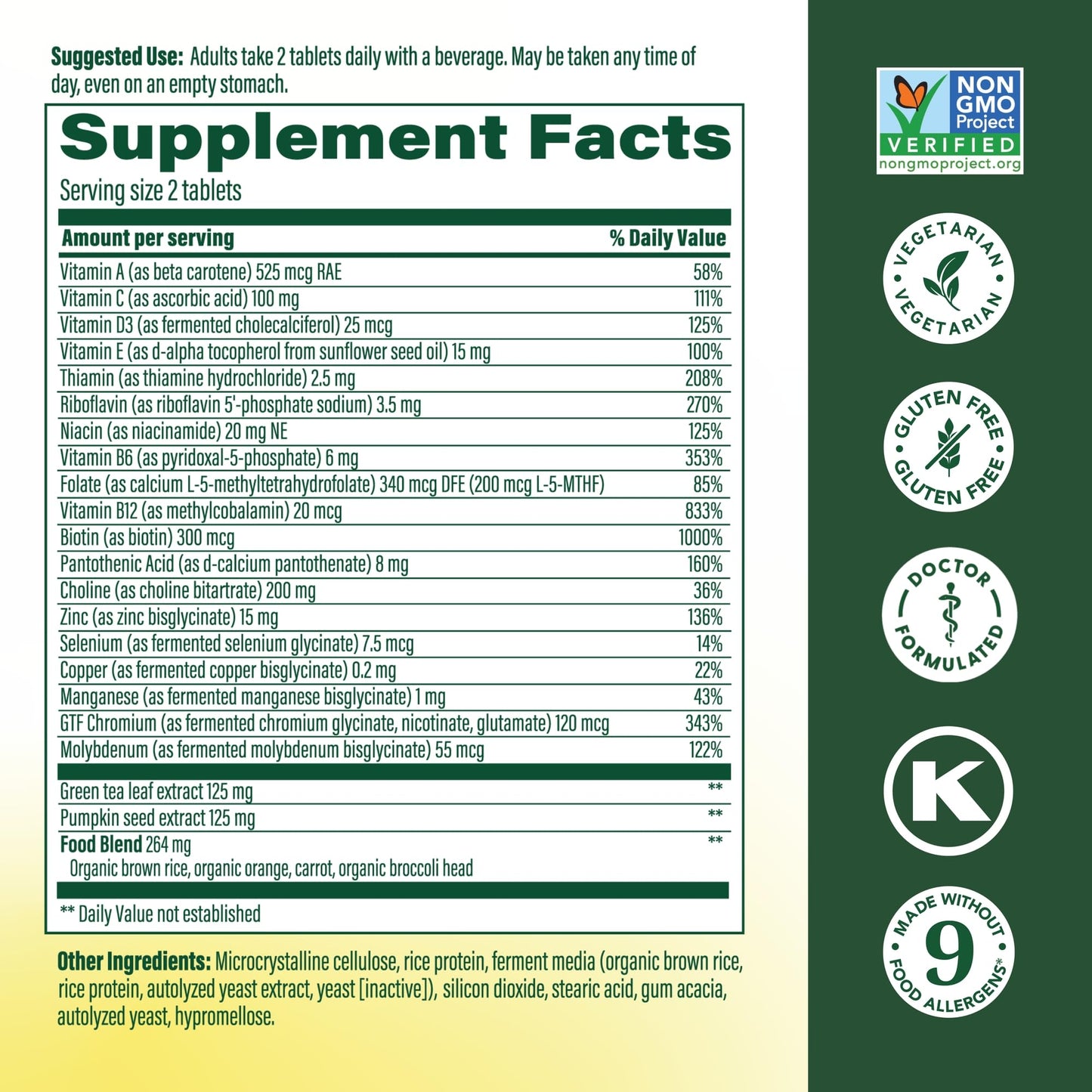 MegaFood Advanced Multivitamin for Men 55+, Mens Multivitamins 50 Plus, Methylated B12, Methyl folate, Choline, Vitamin D, Brain & Muscle Health, Immune Support, Vegetarian - 120 Tablets (60 Servings) MegaFood