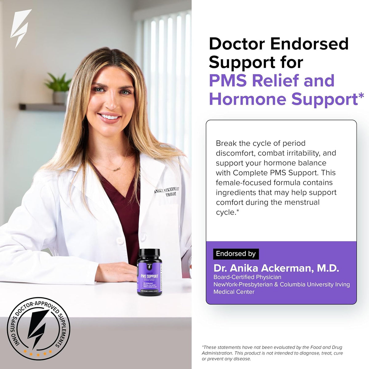 Inno Complete PMS Support - PMS Support Supplement for Women with Chasteberry, Vitamin B6, & Calcium for Women for Period Relief, Cramp Relief, Mood and Cycle Balance (28 Capsules) Gsupps Australia