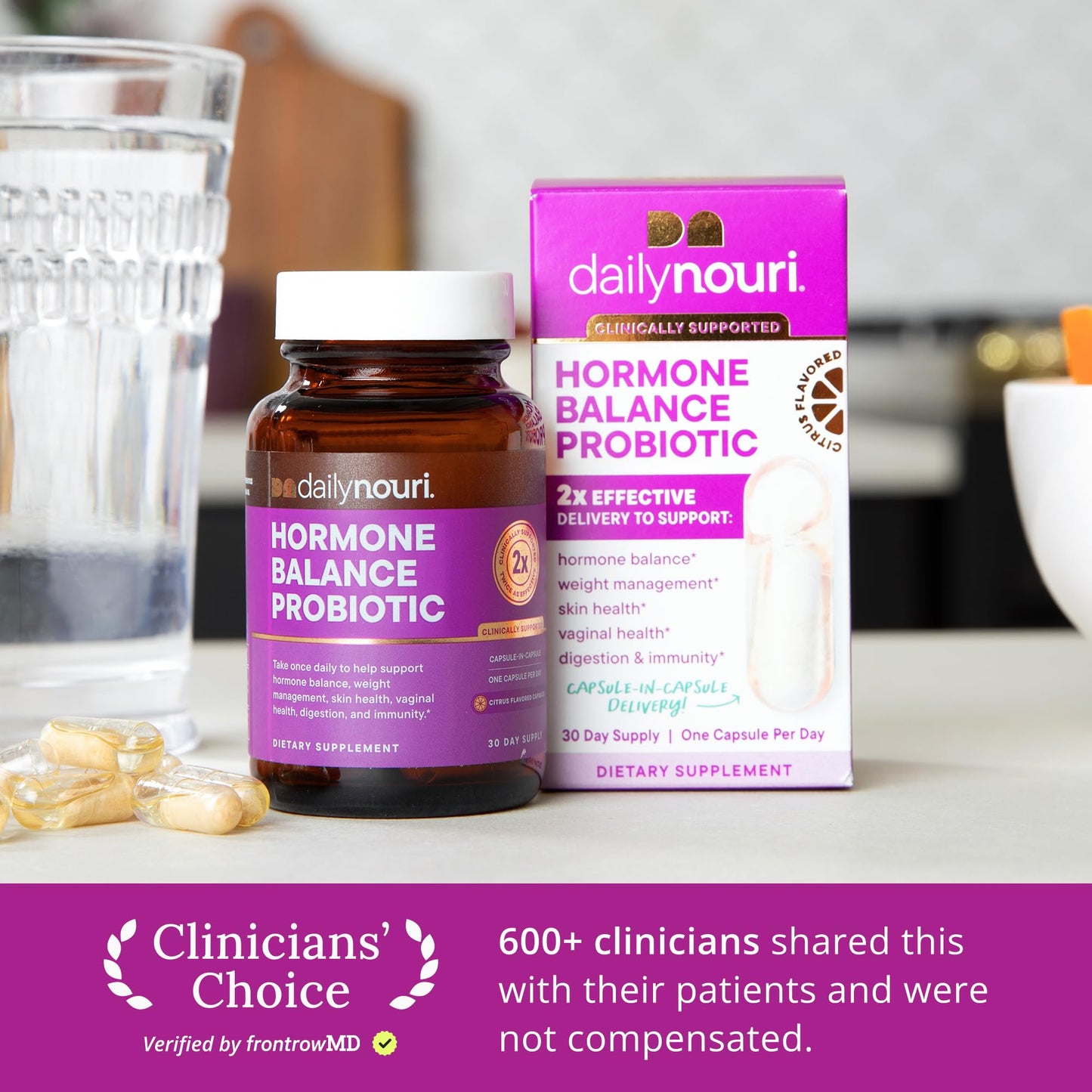 Daily Nouri Hormone Balance Probiotics for Women | Hormone Balance for Women | PMS, Hormonal Acne, & Bloating Support Daily Nouri