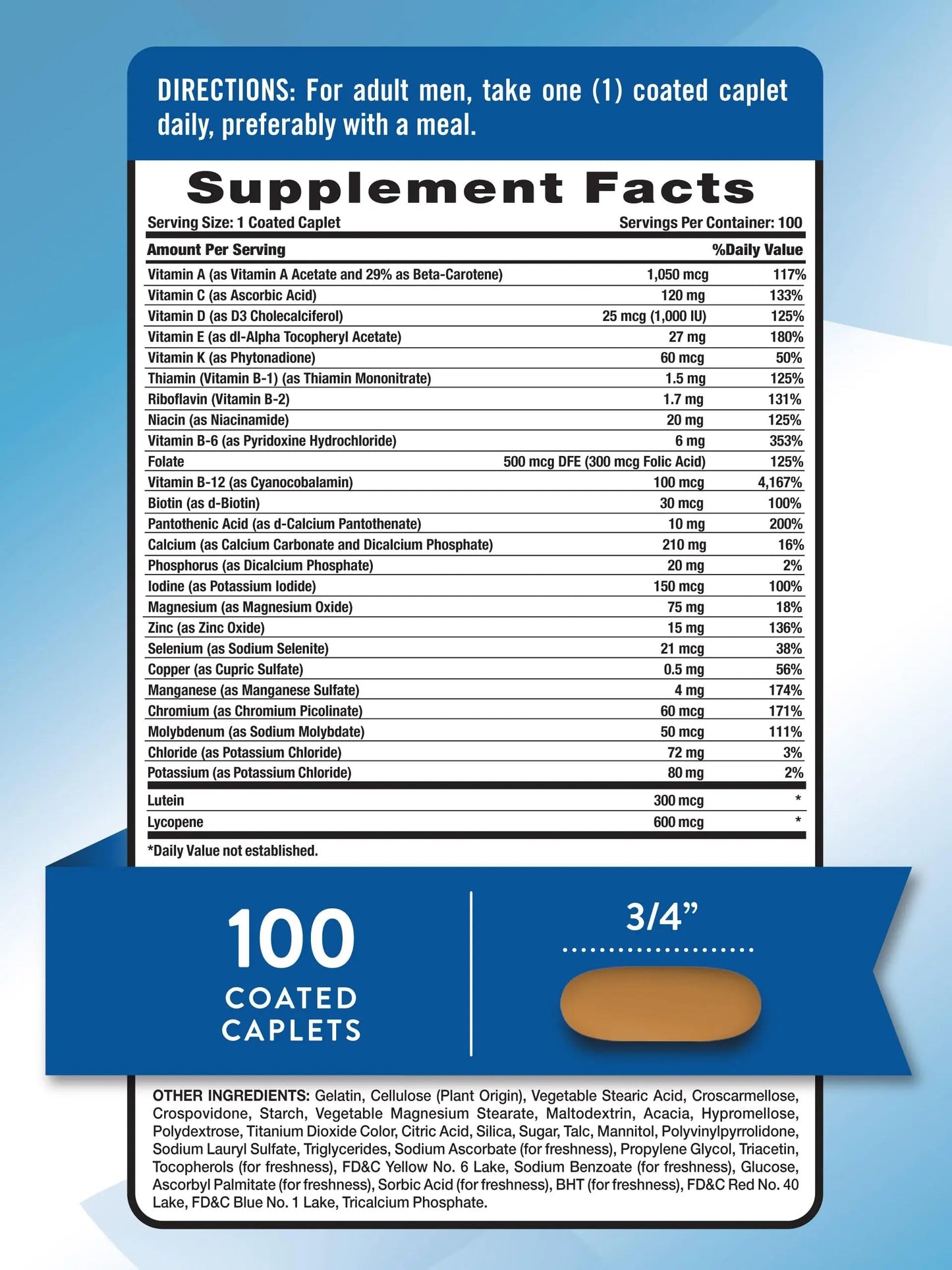 Nature's Truth Men's 50+ Multivitamin | with Vitamins A, C, E, B6 & B12 | 100 Count | Non-GMO & Gluten Free Nature's Truth