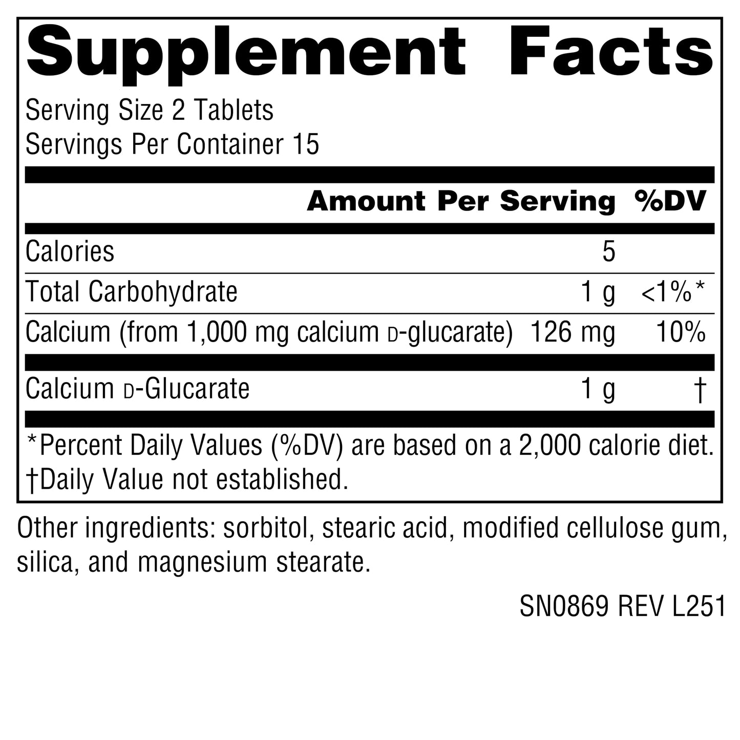 Source Naturals Calcium D-Glucarate, Cellular Detoxifier* 500mg - 30 Tablets Source Naturals