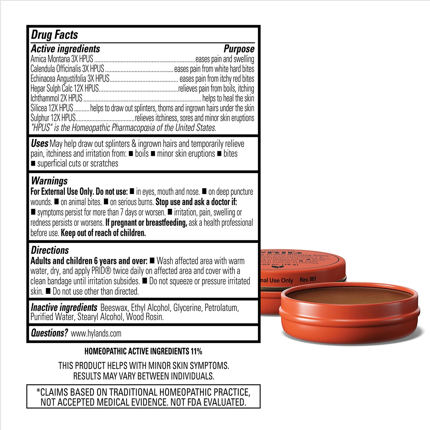 Hyland's PRID Drawing Salve Naturals (2 Pack) Hyland's
