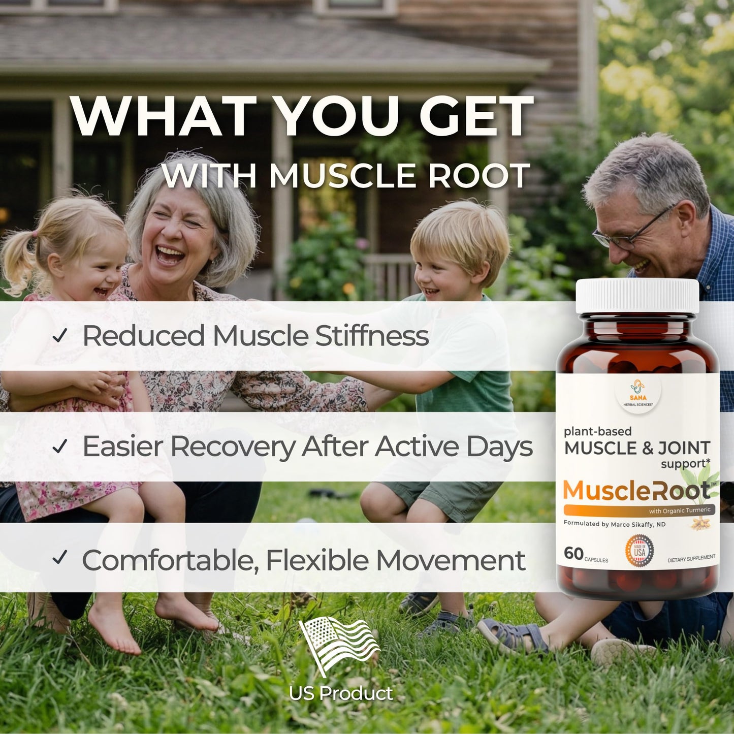 Muscle & Joint Support Supplement – Botanical Formula for Healthy Inflammatory Response | 6 Research-Backed Botanicals | Organic Turmeric | 60 Capsules | Sana Herbal Sana Herbal Sciences