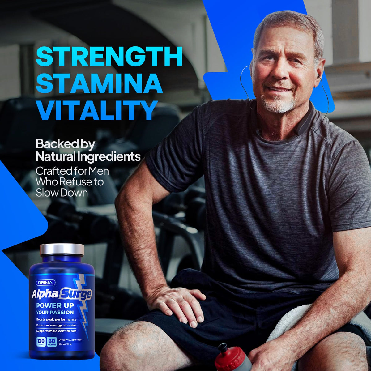 Pills for Men Fast Acting - Male Enhancing Supplement Testosterone Booster - Blood Flow, Libido, Size, Girth, Hardness, Stamina, Enlargement, Growth - Natural Performance Enhancer - 2 Month Supply DRINA