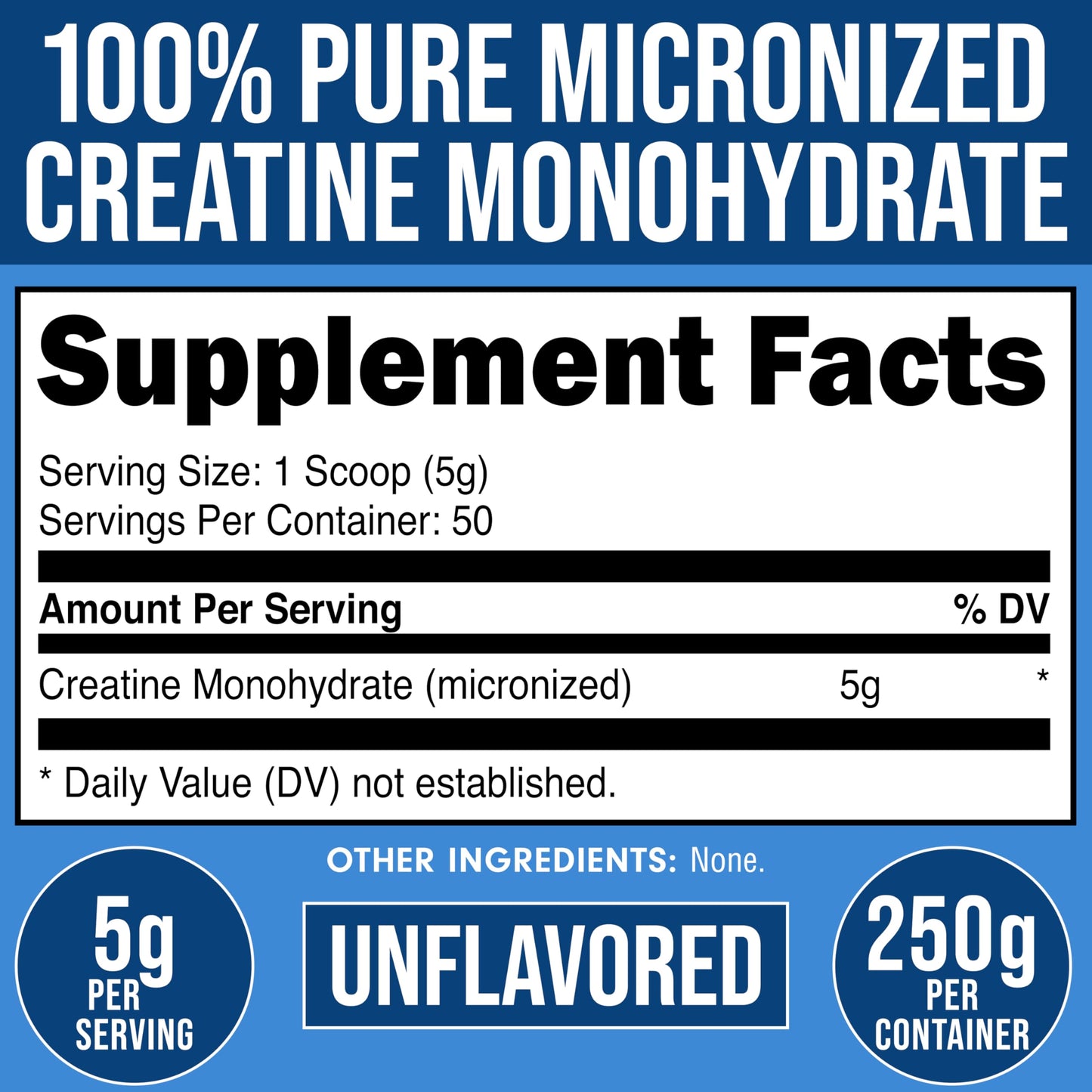Bucked Up Pure Micronized Creatine Monohydrate for Women and Men - Easy to Mix and Unflavored - 5G Per Serving Bucked Up
