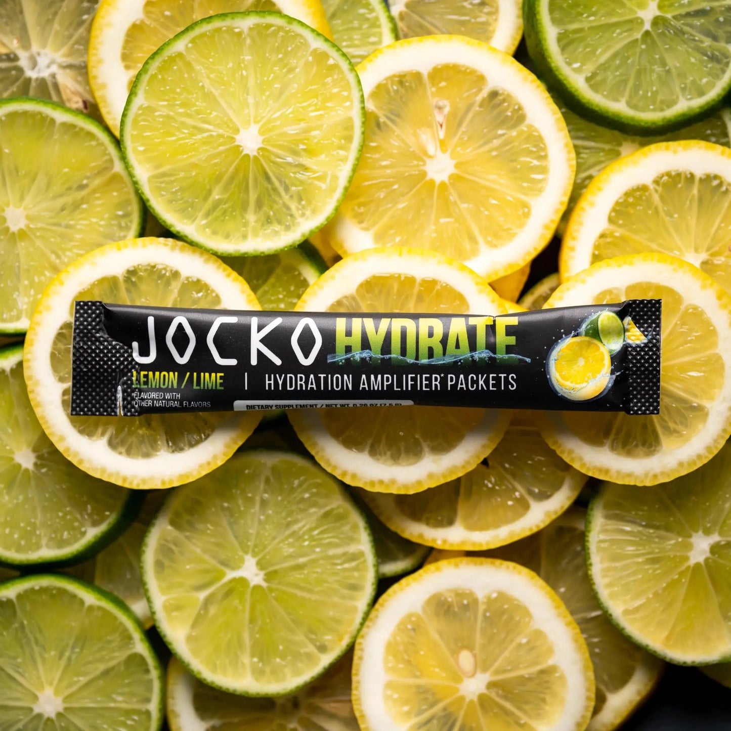 Jocko Fuel Packets Low Sugar - Hydration Amplifier Packets for Recovery, Dehydration, & Exercise - with Vitamins B6, B12 & C (16 Packets) Lemon Lime Jocko Fuel