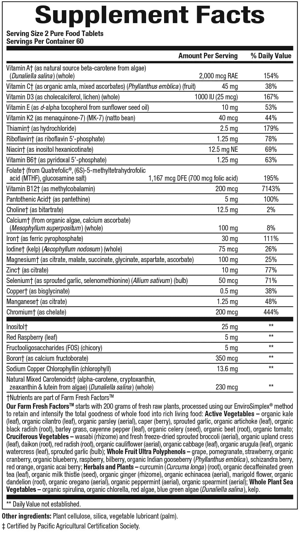 Natural Factors Whole Earth & Sea, Women's Prenatal Multivitamin and Mineral, Whole Food Supplement, Vegan, 120 Tablets Natural Factors