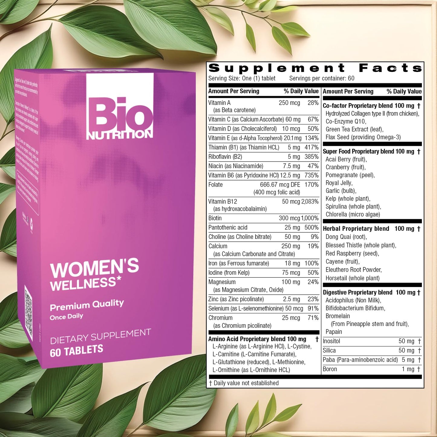 Bio Nutrition Women Wellness Tabs, 60 Count Bio Nutrition