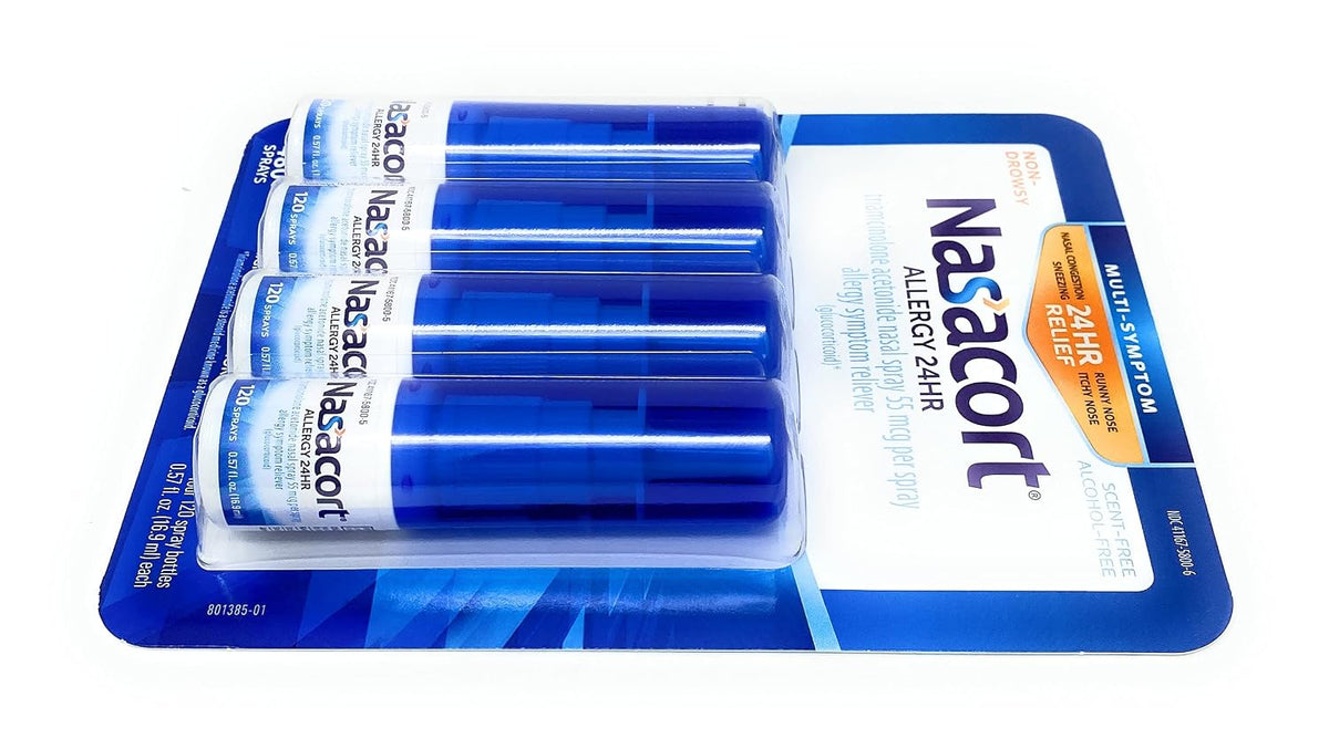 Nasacort Allergy 24 Hour, 0.57 Fluid Ounce, ApMpGI 4 Pack (120 Sprays/Pack) Gsupps Australia