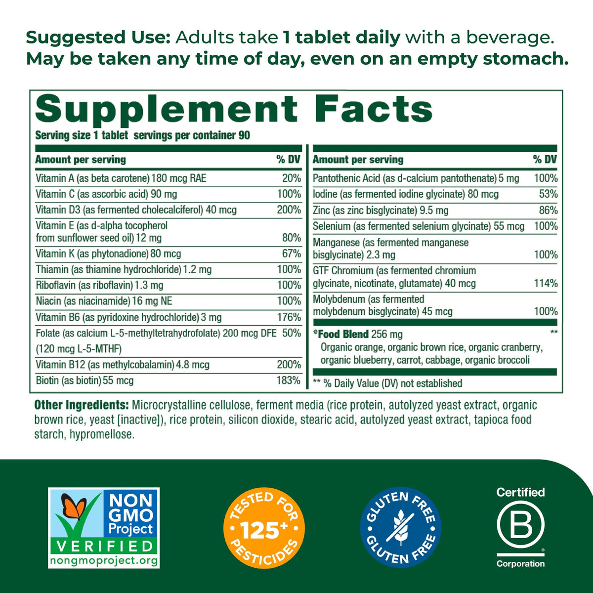 MegaFood Women's 55+ One Daily Multivitamin for Women with Vitamin A, Vitamin C MegaFood