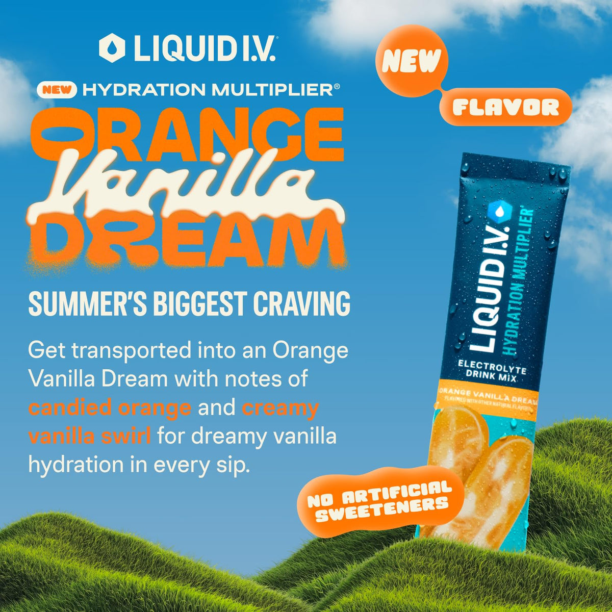 Liquid I.V.® Hydration Multiplier – Orange Vanilla Dream | Electrolyte Powder Drink Mix | 3 Pack (48 Servings) Liquid I.V.