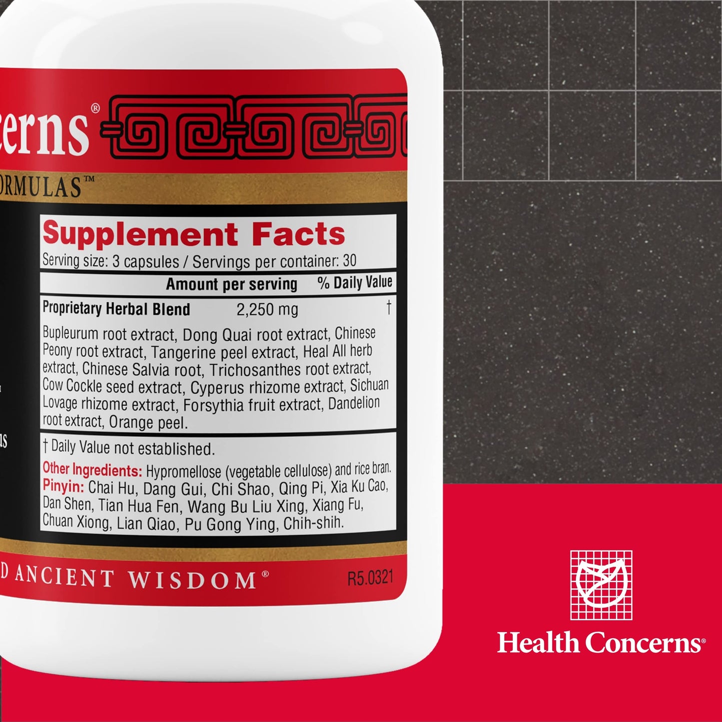 Health Concerns Bupleurum Entangled Qi Formula – Women's Hormonal Balance & Cyst Support Supplement – Traditional Chinese Herbal Formula – Blood Flow Liver Qi Cleanse – 90 Capsules Health Concerns