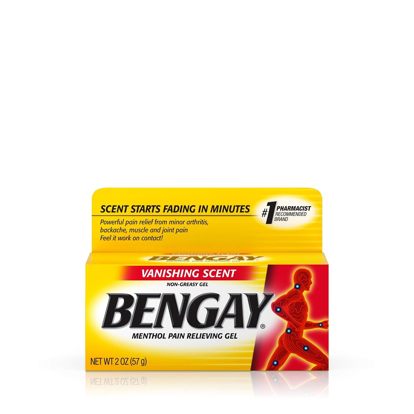 Vanishing Scent Bengay Relief Gel, Non-Greasy Topical Reliever with Cooling Menthol, 2 oz Bengay