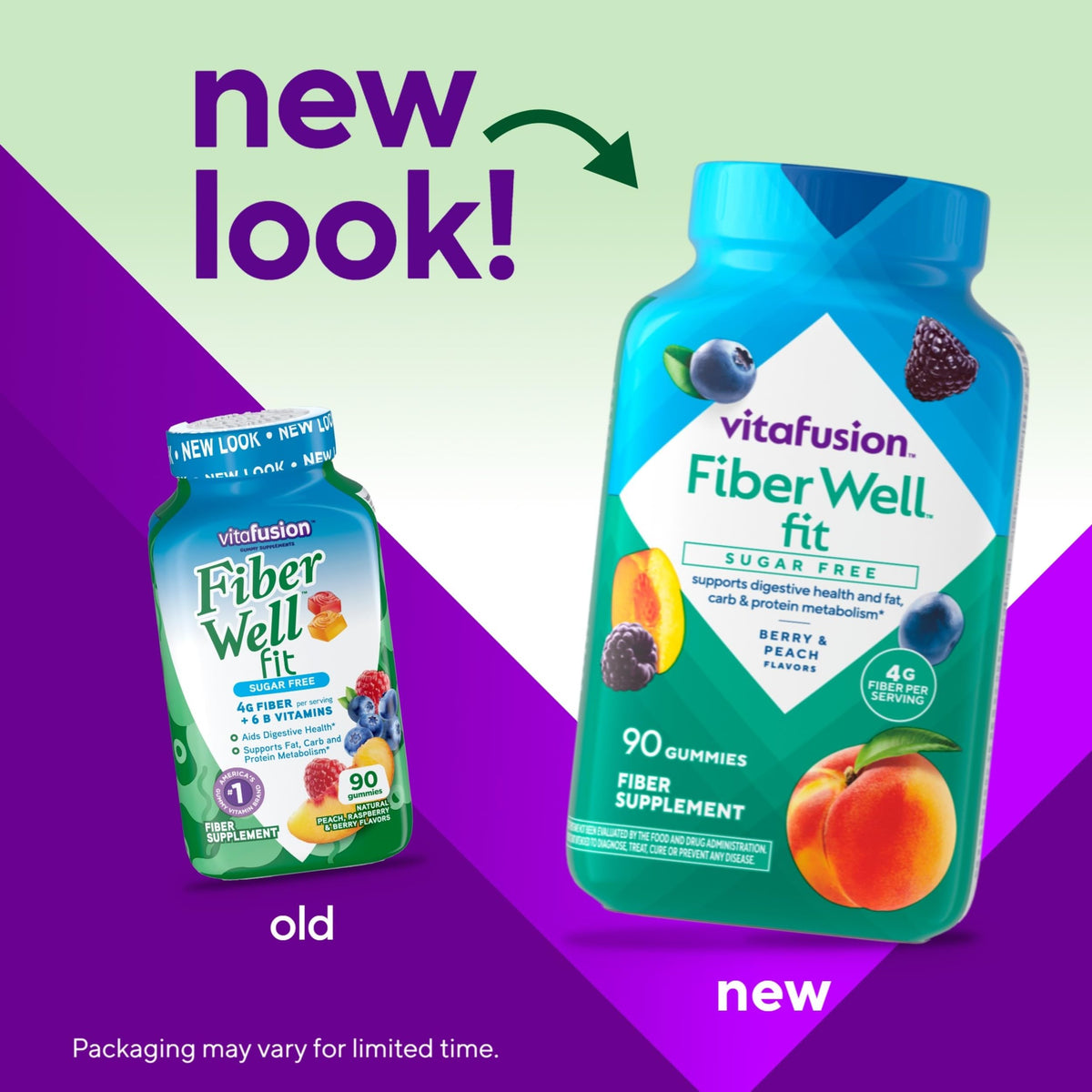 Vitafusion Fiber Well Fit Gummies Supplement, 90 Count (Packaging May Vary) Vitafusion