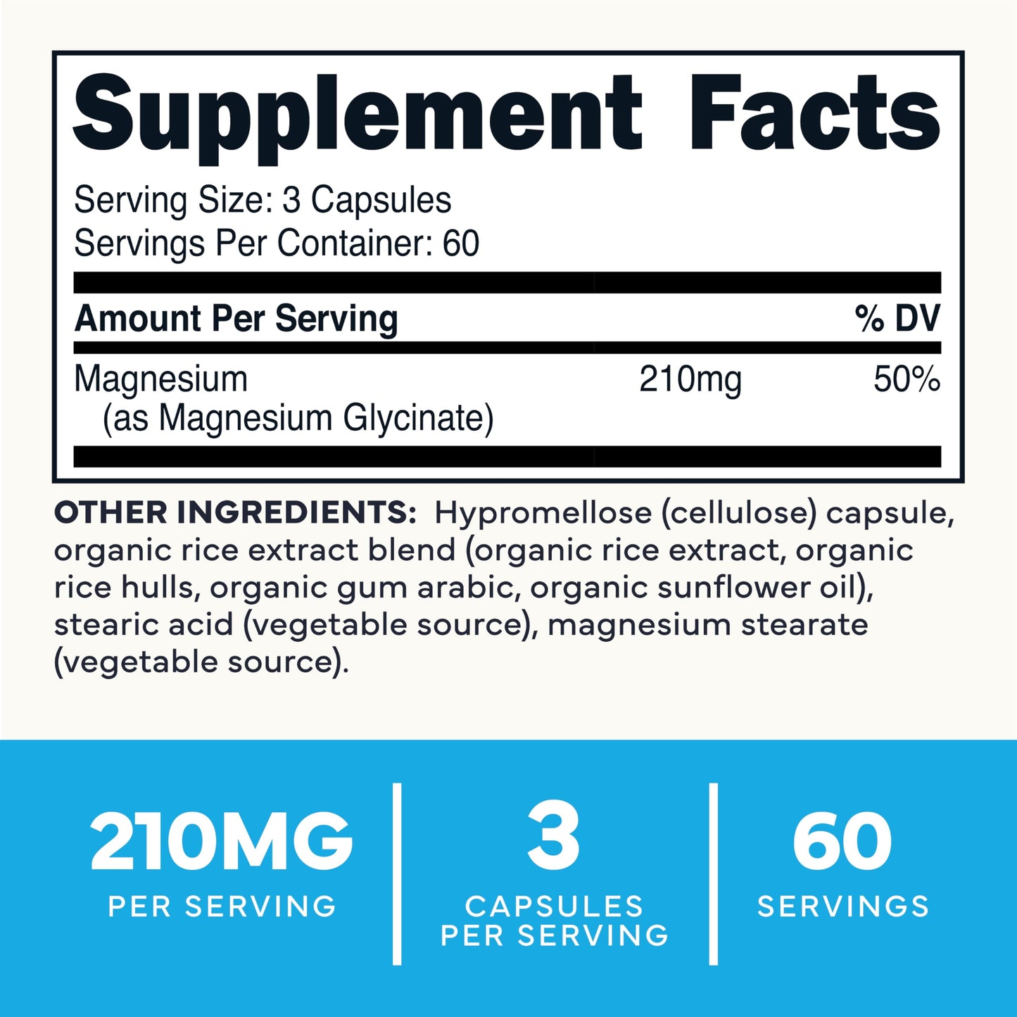 Type Zero Magnesium Glycinate (210mg | 180 Capsules) Pure, Non-GMO, Gluten Free, Natural High Absorption Magnesium Supplement Type Zero
