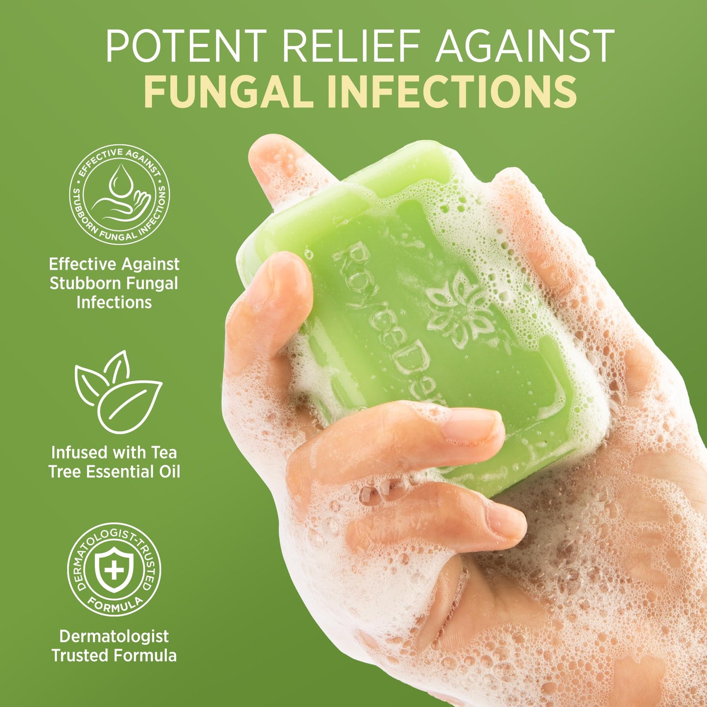 Roycederm Antifungal Bar Soap - Tea tree Oil Soap - Athlete’s Foot Treatment for Jock Itch & Ringworm Roycederm
