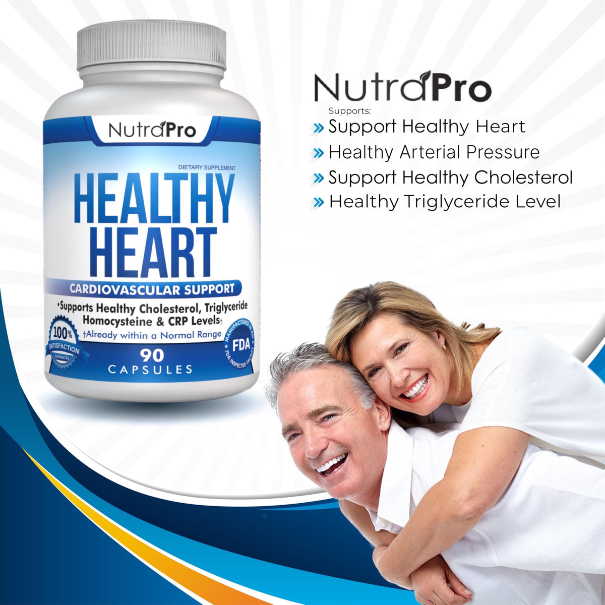 NutraPro Healthy Heart - Heart Health Supplements & Arteries Support .Healthy Cholesterol and Triglyceride. GMP Certified. NutraPro
