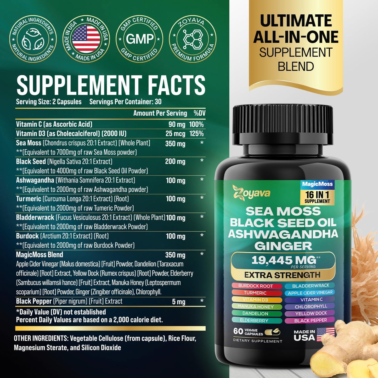 Zoyava Sea Moss 16-in-1 and Lutein 6-in-1 Bundle Zoyava