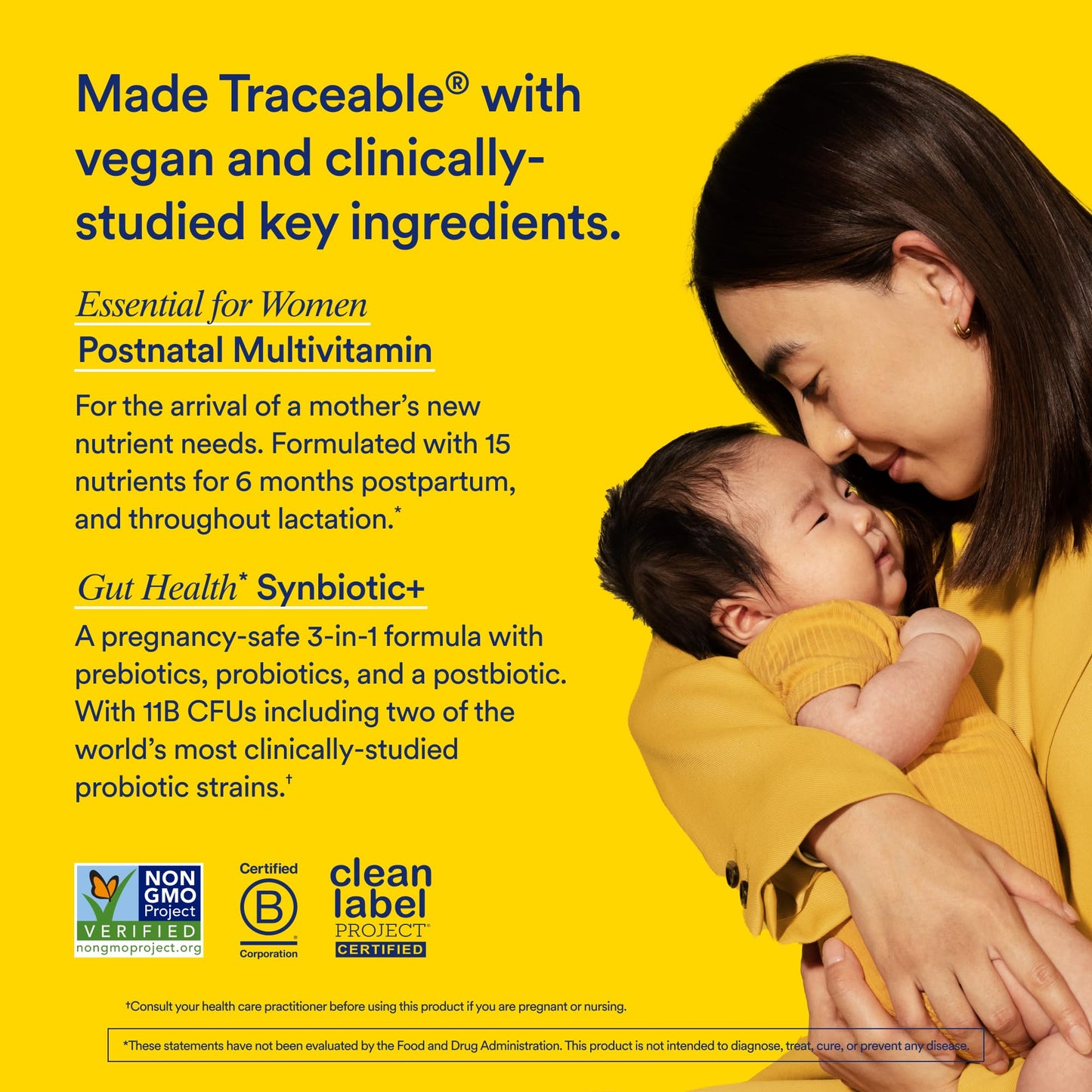 Ritual Postnatal Multivitamin and Gut Duo Supplements with Postnatal Vitamins and Synbiotic+: 3-in-1 Probiotic, Prebiotic, Postbiotic, Supports Lactation, and Gut Health, 30 Day Supply Ritual