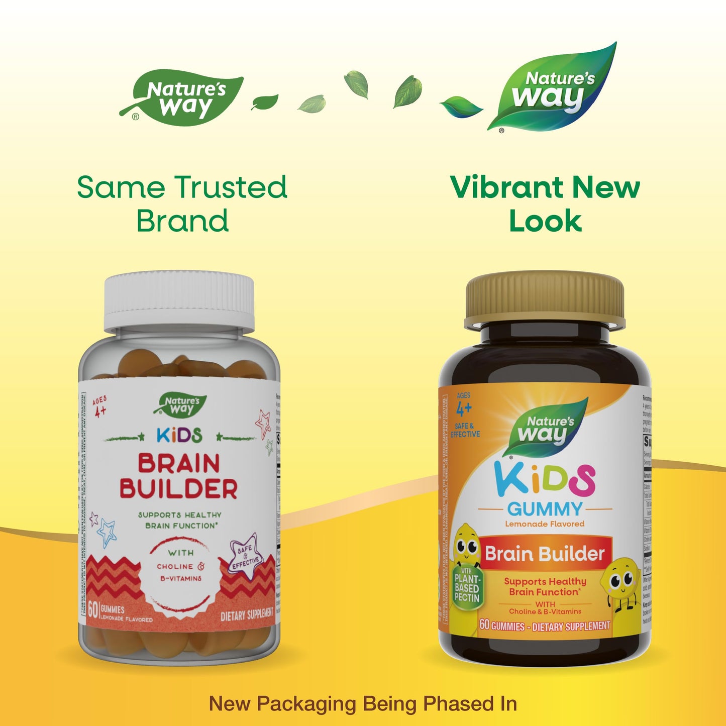 Nature's Way Kids Brain Supplement Gummies, Supports Healthy Brain Function*, Lemonade Flavored, 60 Gummies Nature's Way