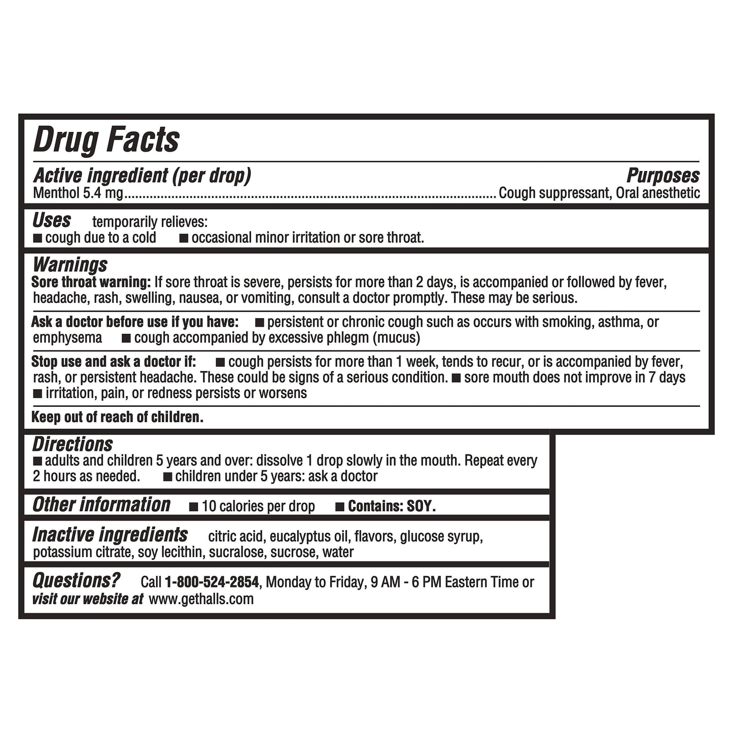 HALLS Cough and Throat Relief Mentho-Lyptus Cough Drops, 30 Drops HALLS