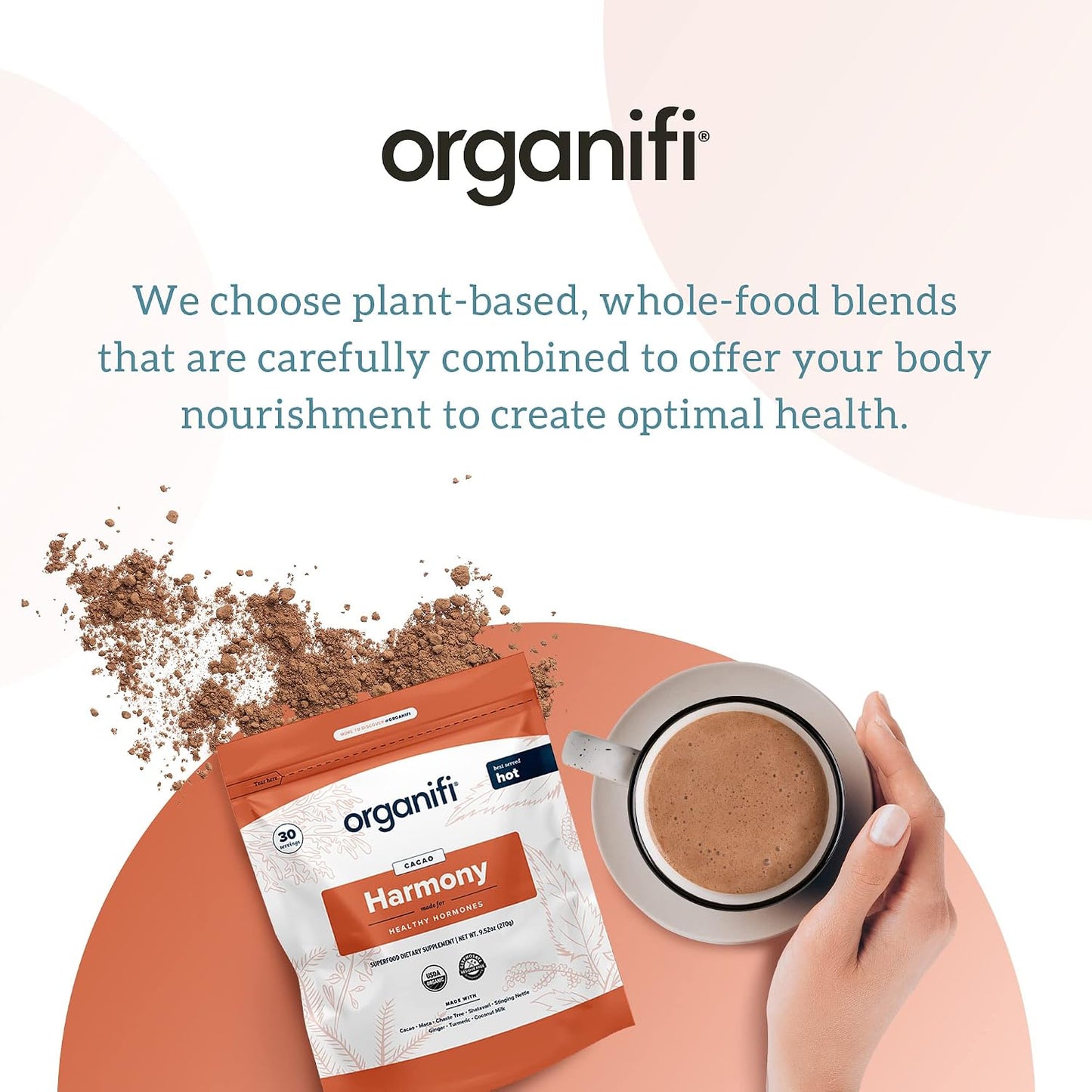 Organifi Harmony - Hormone Balance for Women with Cacao Superfood Powder, 30 Servings Gsupps Australia