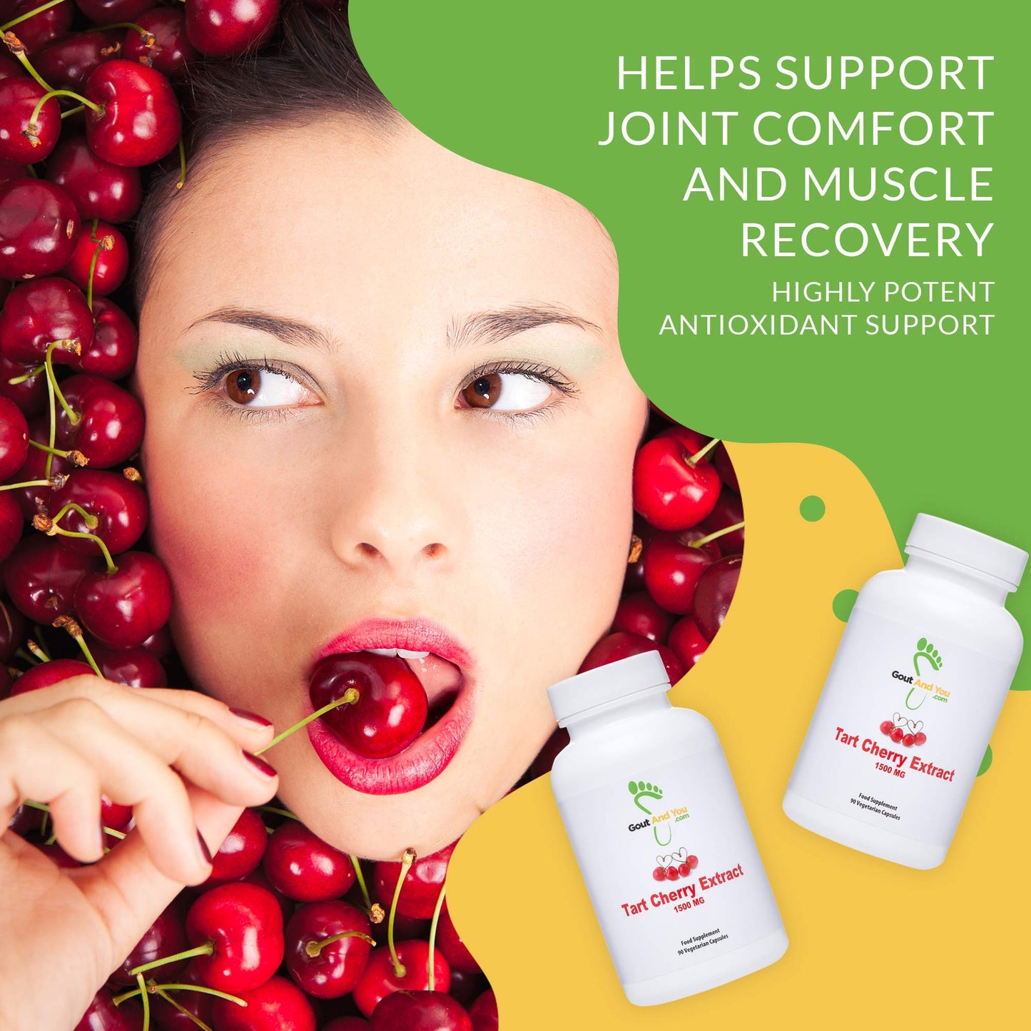 Tart Cherry Extract and Joint & Muscle Relief Cream Bundle Gout and You