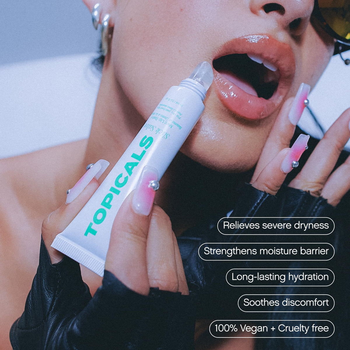 Topicals Slick Salve Mint Glossy Lip Balm | Soothes Discomfort, Strengthens Barrier and Provides Lasting Hydration & Relief | Vegan, Paraben-Free Topicals