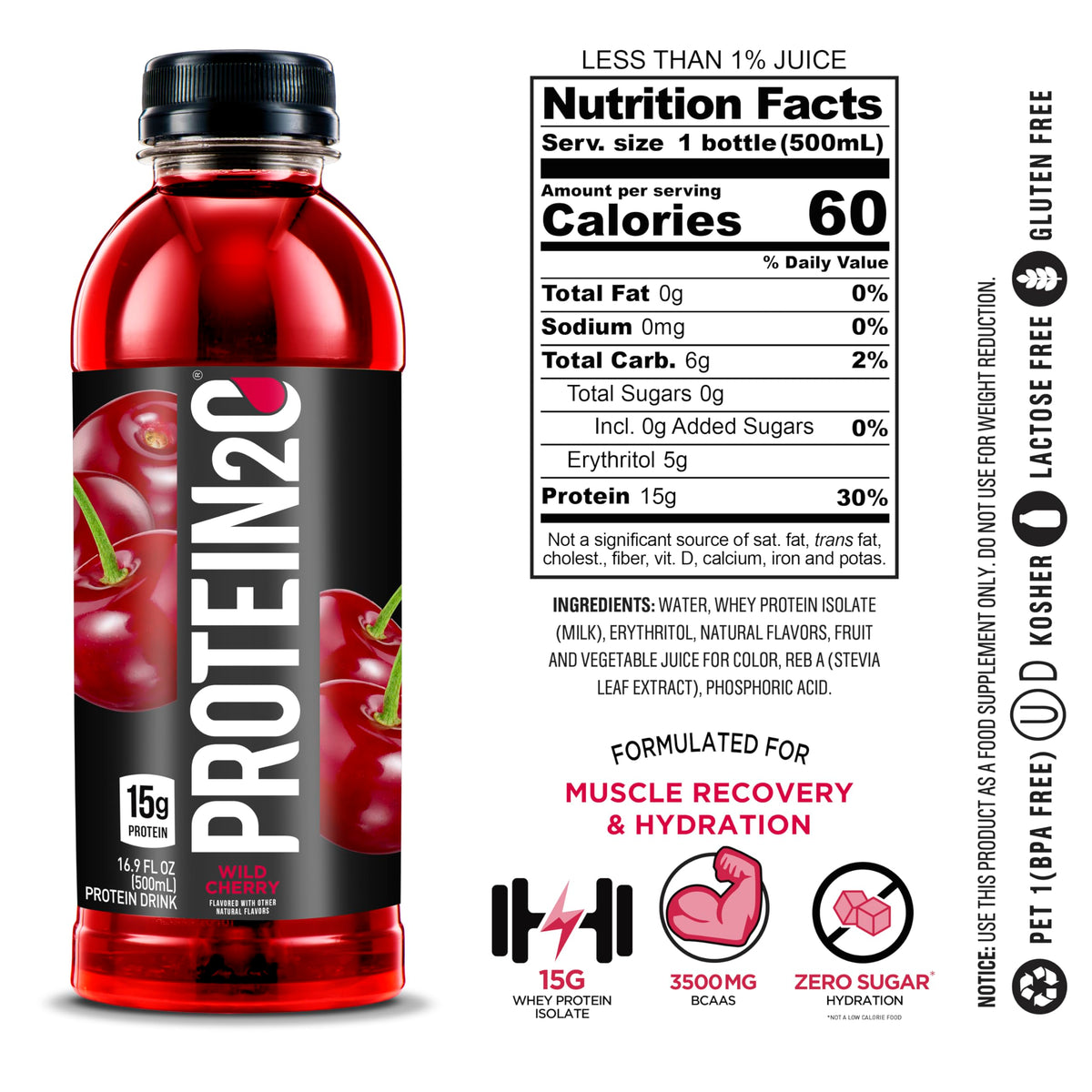 Protein2o 15g Whey Protein Isolate Infused Water, Ready To Drink, Sugar Free Protein2o