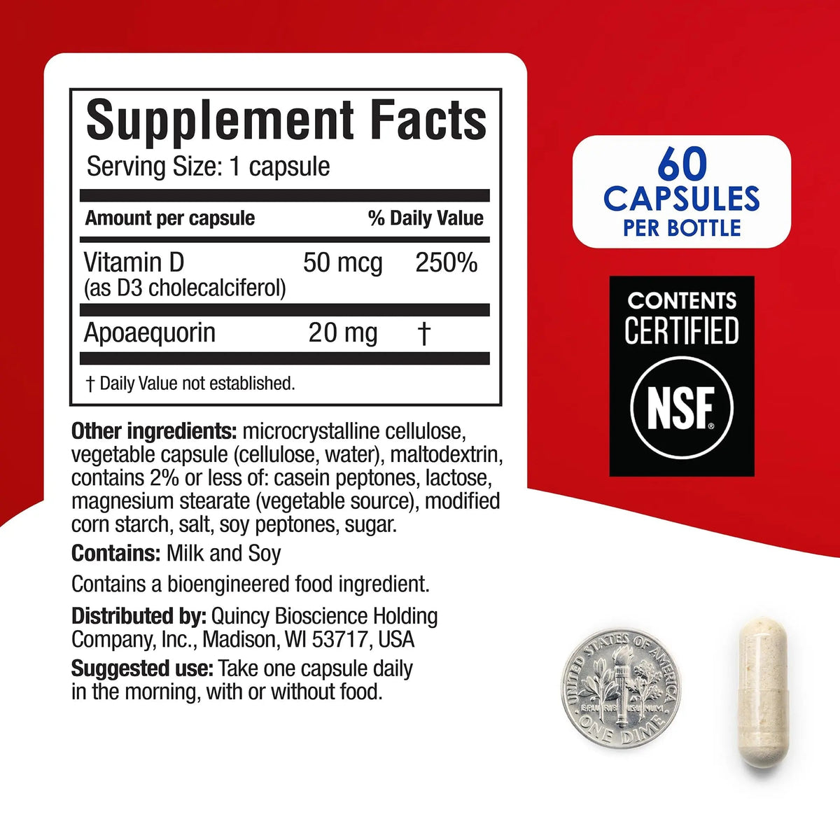 Prevagen Extra Strength - 60 Capsules (2 Month Supply) | Formulated for Your Brain | 20mg of Apoaequorin Plus Vitamin D3 Prevagen