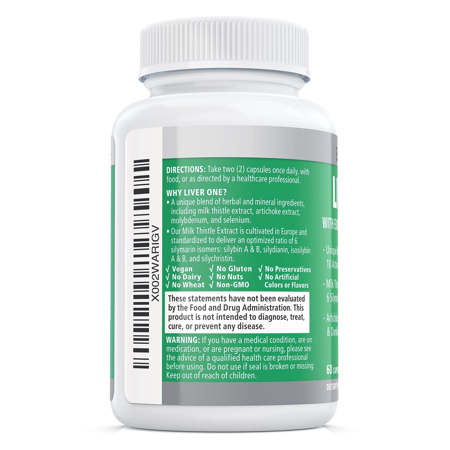 Balance ONE Liver Support Supplement with Milk Thistle, Molybdenum, Dandelion Root & Choline – Liver Health, Detox Pathway & Antioxidant Support – Vegan Capsules, 1 Month Supply – Liver One Balance ONE
