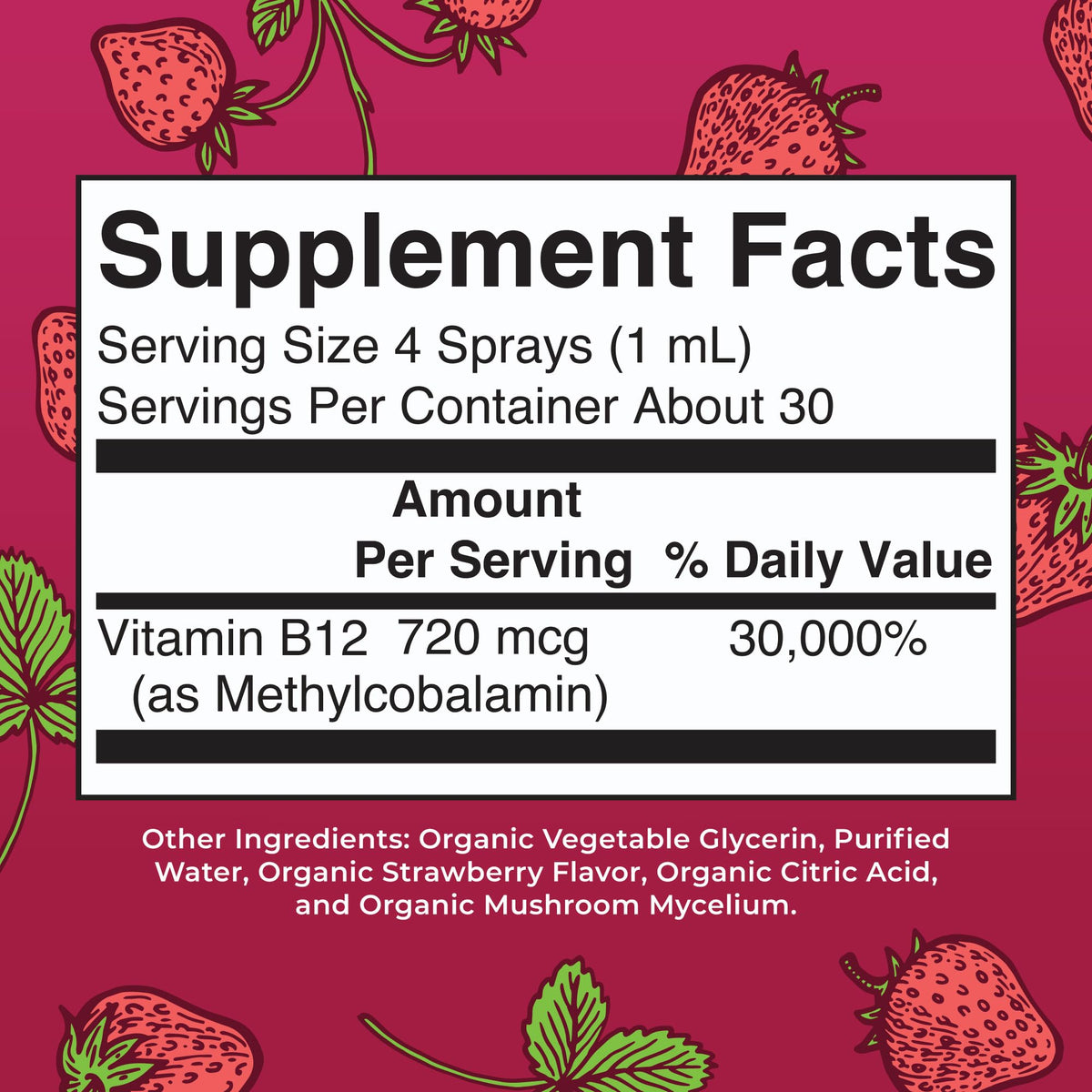 MaryRuth Organics Vitamin B12 Liquid Spray | Vegan, Non-GMO, Gluten-Free | USDA Organic Supplement | Energy & Nervous System Support | B12 Vitamins for Women & Men | 720 mcg | 1 Fl Oz MARYRUTH'S