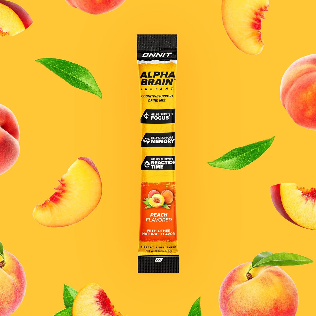 ONNIT Alpha Brain Instant Cognitive Support Drink Mix, Nootropic Supplement for Focus, Memory and Clarity, Peach Flavor, 0.13 oz Packets, 30 Count Gsupps Australia