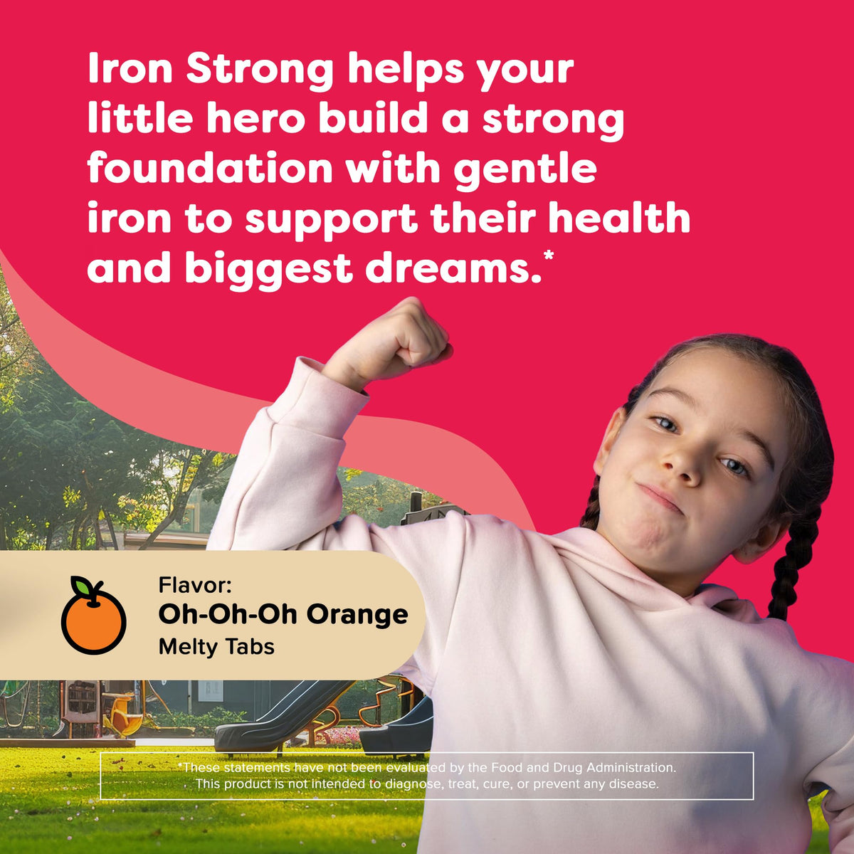 Renzo's Iron Supplements for Kids, Dissolvable Vegan Kids Iron Supplement with Vitamin C, Sugar-Free Melty Tabs Renzo's