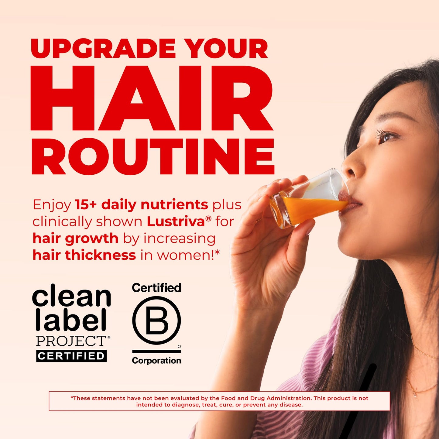 MARYRUTH'S Liquid Multivitamin+Hair Growth | Biotin 10000mcg | Lustriva Hair Growth Supplement | Clinically Tested in Women for Thicker Hair&Facial Wrinkle MARYRUTH'S
