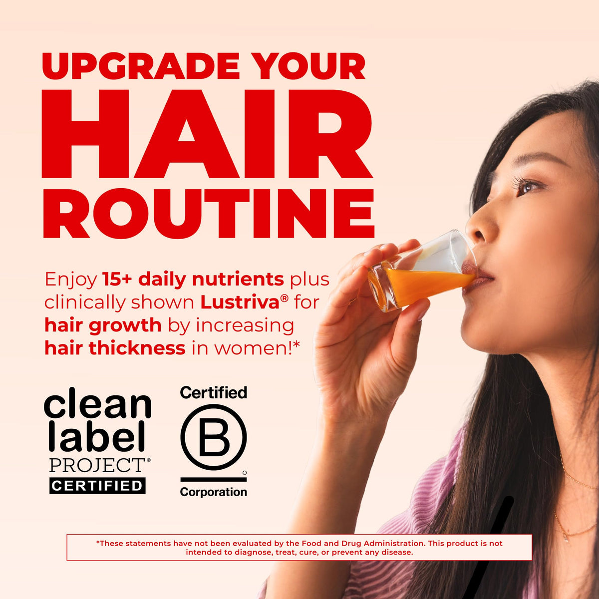 MARYRUTH'S Liquid Multivitamin+Hair Growth | Biotin 10000mcg | Lustriva Hair Growth Supplement | Clinically Tested in Women for Thicker Hair&Facial Wrinkle MARYRUTH'S
