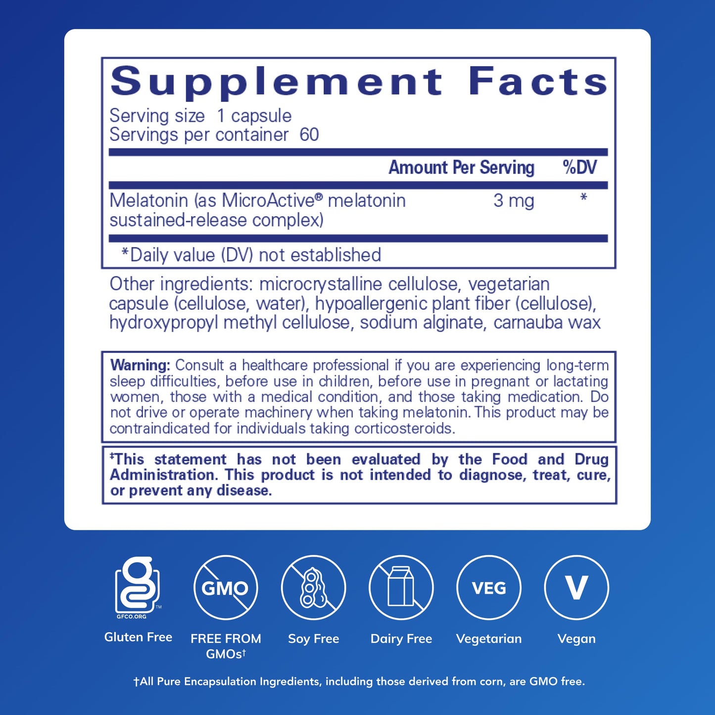 Pure Encapsulations Melatonin-SR - Extended Release Melatonin - Supports Restful Sleep* - Sleep Supplement - Gluten Free & Vegan - 60 Capsules Pure Encapsulations