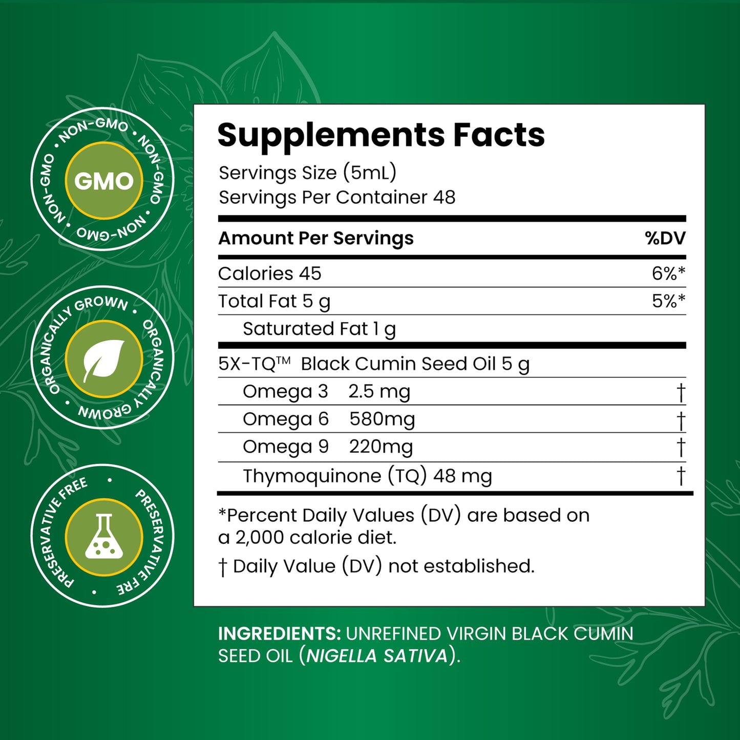 Amazing Herbs Premium Liquid Black Seed Oil - Cold Pressed with Nigella & Sativa, Aids in Digestive Health, Omegas 3 6 & 9, Immune Support, Brain Function Amazing Herbs