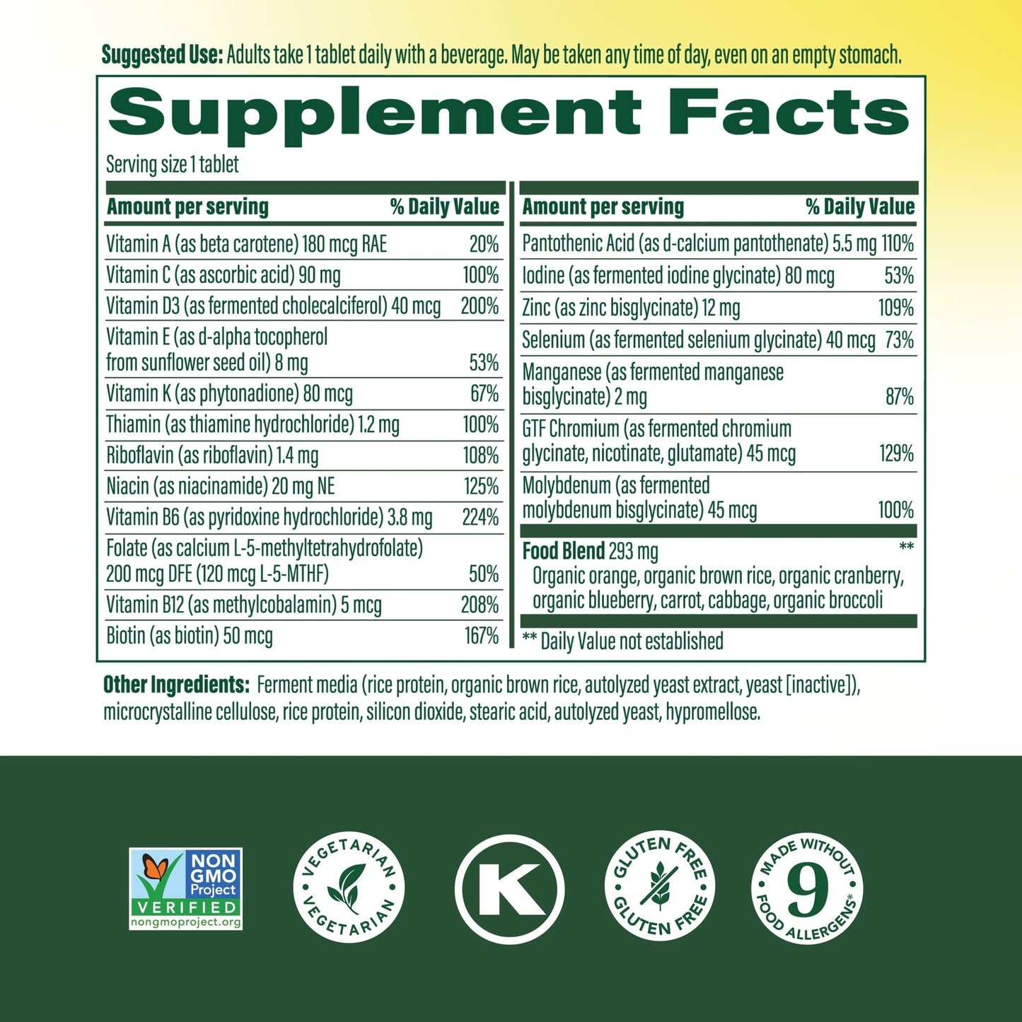 MegaFood Multivitamin for Men 55+ One Daily Mens Multivitamins, Methylated B12, Vitamin D3, C & Zinc MegaFood
