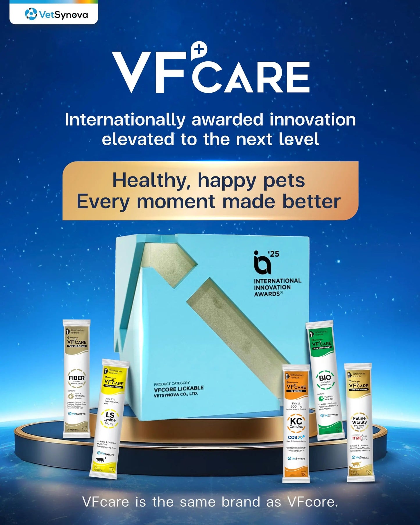 VFcare BIO Supplement for Cats & Dogs – Anti Diarrhea for Dogs, Gut Health Paste with Postbiotics, Prebiotics, FOS, L-137, Yeast Extract – Anti Diarrhea for Dogs, 30 Sachets VFCARE